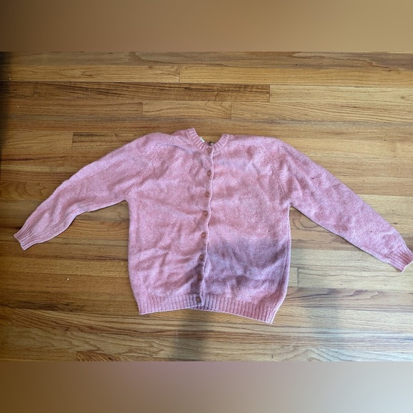 Vintage Helmer Pink Wool Cardigan Sweater – Cottagecore Indie Retro Y2K - Picture 1 of 7